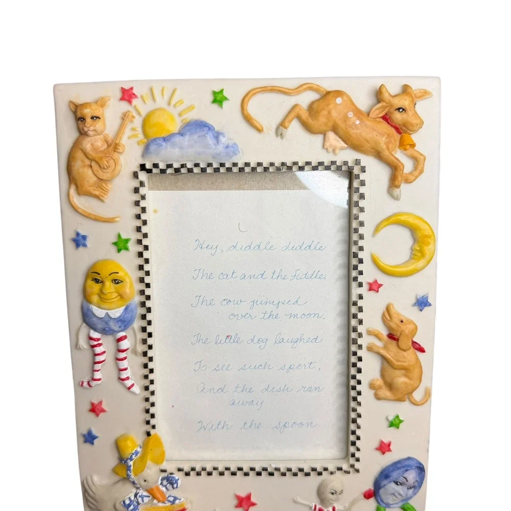 Nursery Rhyme Photo Frame Hey Diddle Diddle Cat Cow Dog Humpty‎ Dumpty Decor